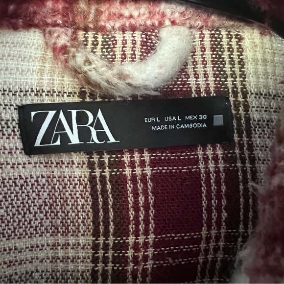 ZARA Plaid Overshirt Shacket Jacket Size L - Picture 13 of 16